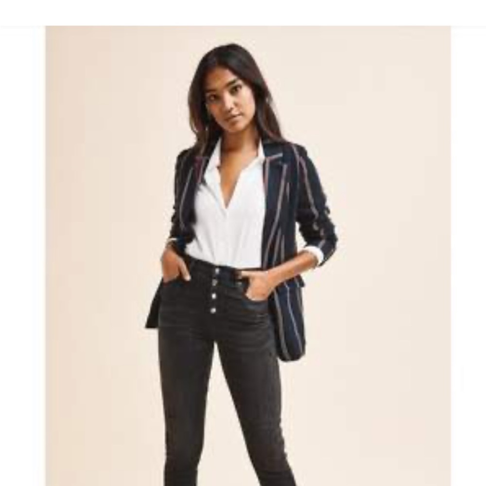 Dynamite striped boyfriend blazer